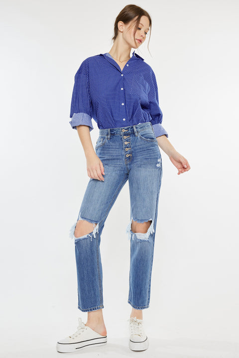 Keke High Rise Straight Leg Jeans - Official Kancan USA