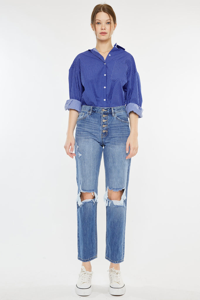 Keke High Rise Straight Leg Jeans - Official Kancan USA