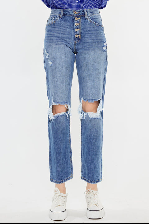 Keke High Rise Straight Leg Jeans - Official Kancan USA