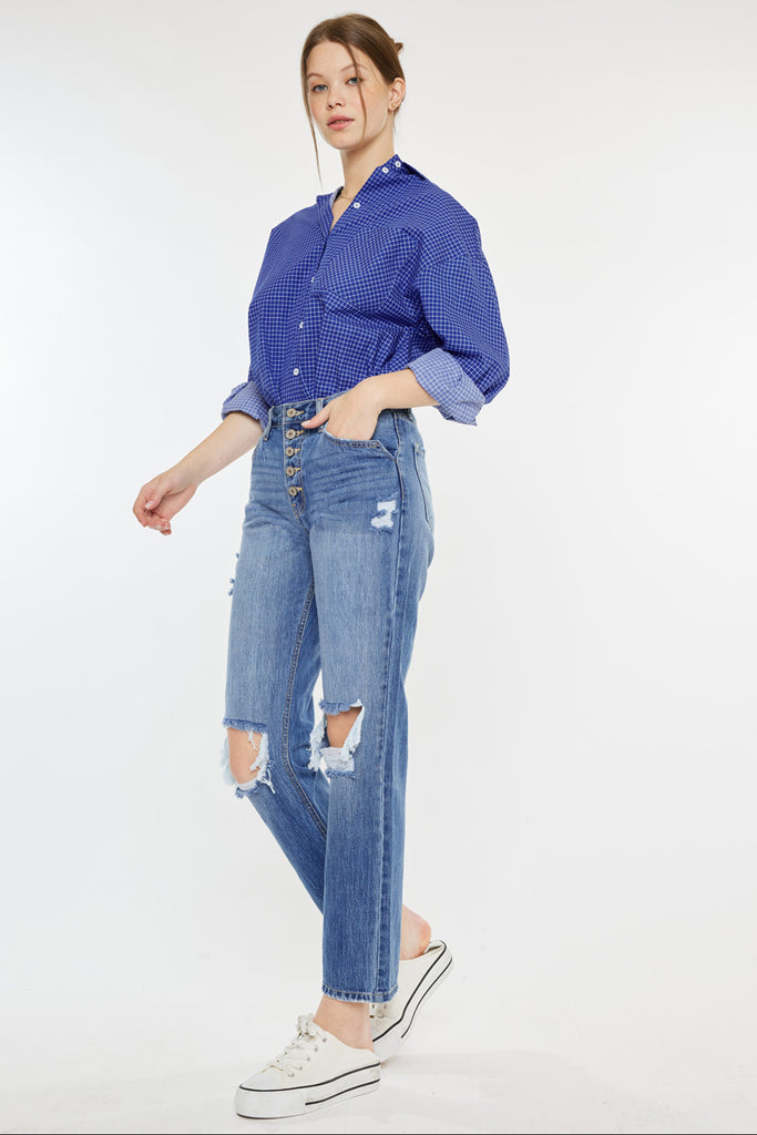 Keke High Rise Straight Leg Jeans - Official Kancan USA