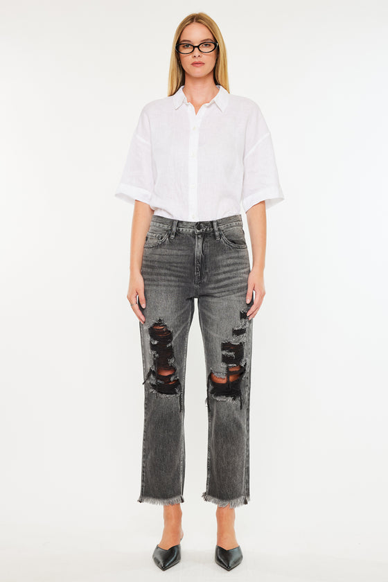 Zara High Rise Slim Straight Leg  Jeans