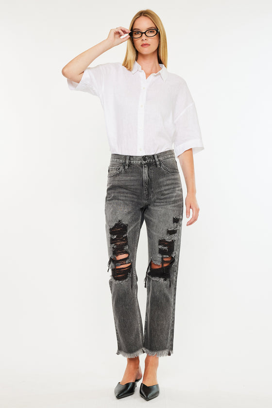 Zara High Rise Slim Straight Leg  Jeans