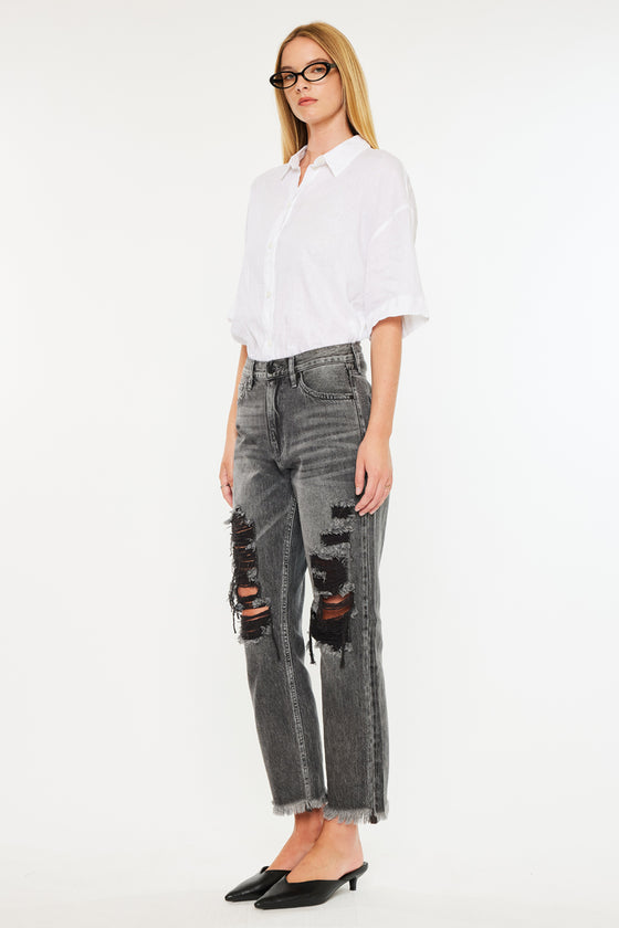 Zara High Rise Slim Straight Leg  Jeans