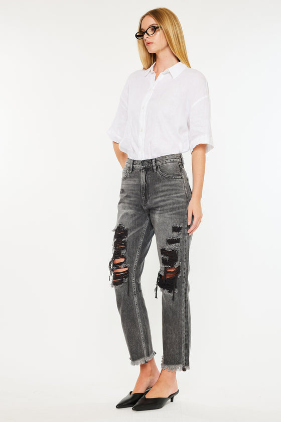 Zara High Rise Slim Straight Leg  Jeans