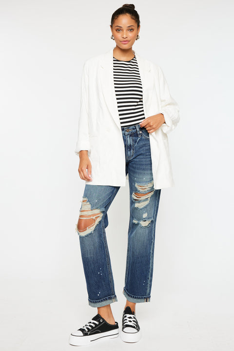 Charlize Mid Rise Boyfriend Jeans - Official Kancan USA