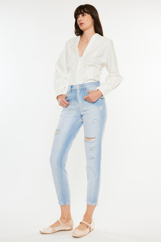 Bliss High Rise Mom Jeans - Official Kancan USA