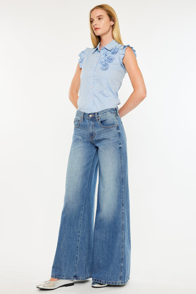 Jocy Mid Rise Super Wide Jeans