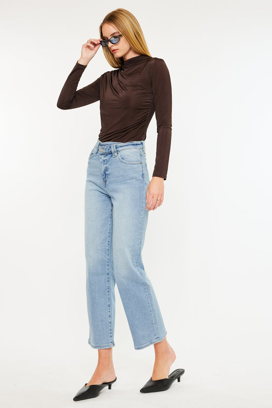 Bethany High Rise 90's Criss Cross Straight Leg Jeans