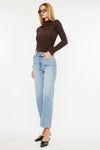 Bethany High Rise 90's Criss Cross Straight Leg Jeans