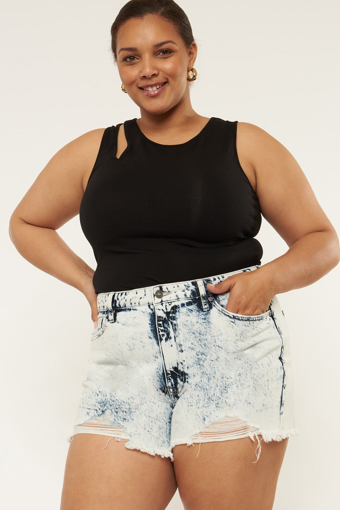 Isabelle Ultra High Rise Mom Shorts (Plus Size) - Official Kancan USA