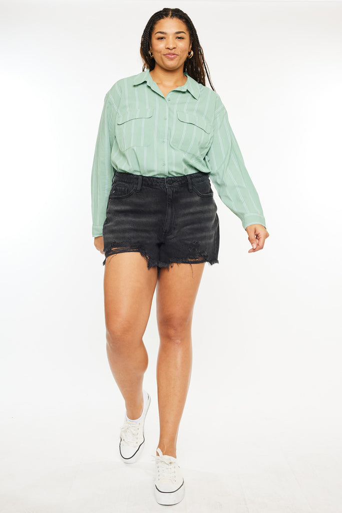 Isabelle Ultra High Rise Mom Shorts (Plus Size) - Official Kancan USA