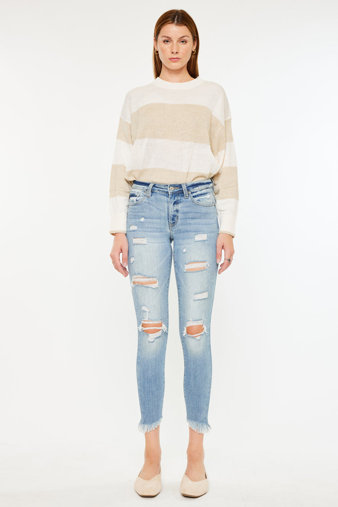 Janine Mid Rise Cropped Skinny Jeans