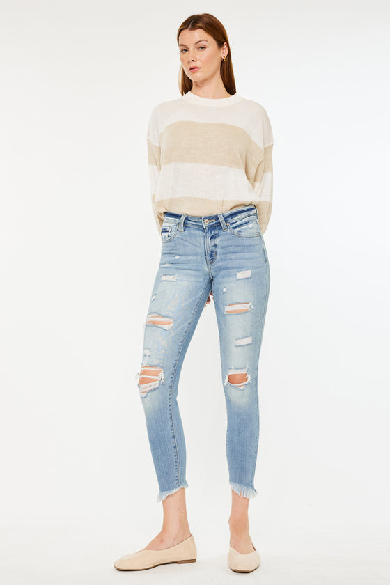 Janine Mid Rise Cropped Skinny Jeans