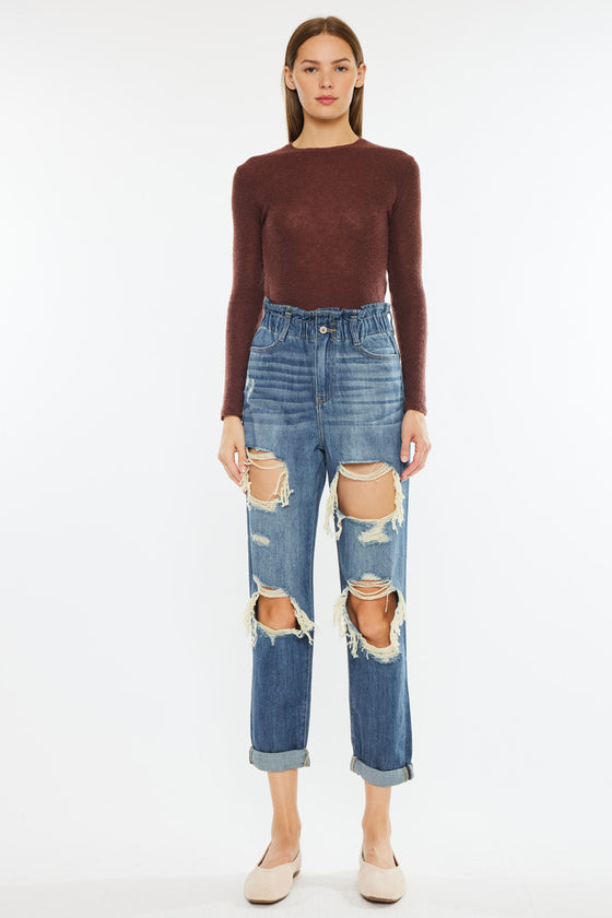 Darel Ultra High Rise Paperbag Mom Jeans