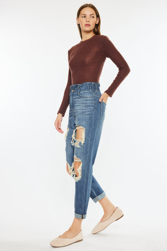 Darel Ultra High Rise Paperbag Mom Jeans