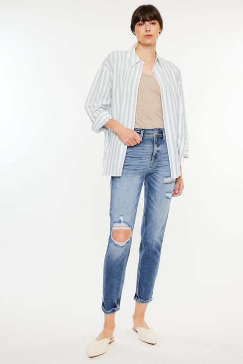 Clemence High Rise Mom Jeans - Official Kancan USA