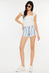 Caspian High Rise Striped Shorts - Official Kancan USA