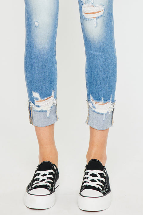 April High Rise Ankle Skinny Jeans - Official Kancan USA