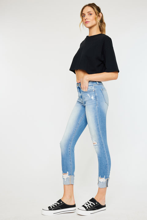 April High Rise Ankle Skinny Jeans - Official Kancan USA