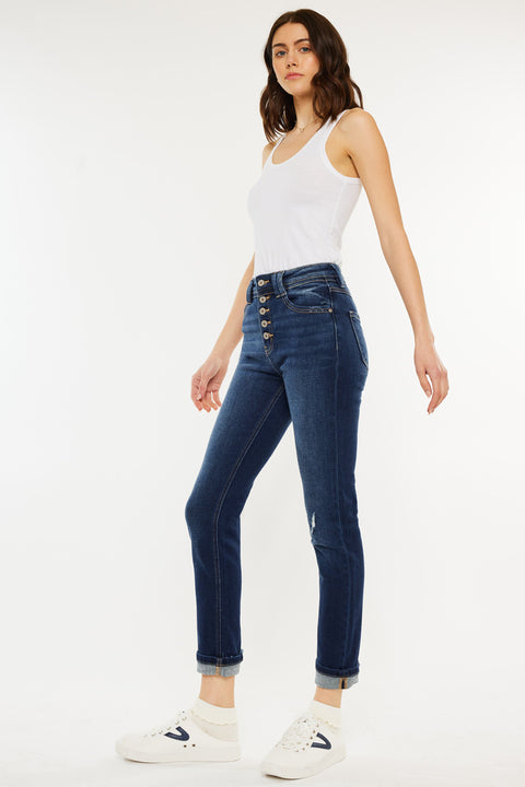 Reese High Rise Slim Straight Leg Jeans - Official Kancan USA