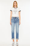 Kaly High Rise Slim Straight Leg Jeans