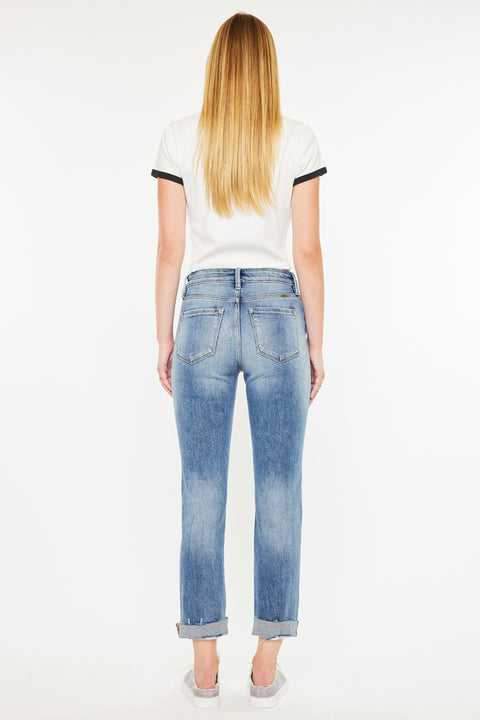 Kaly High Rise Slim Straight Leg Jeans