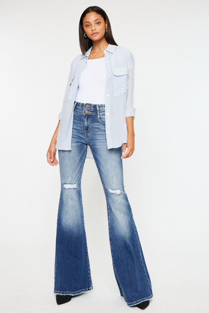 Chloe High Rise Super Flare Jeans - Official Kancan USA