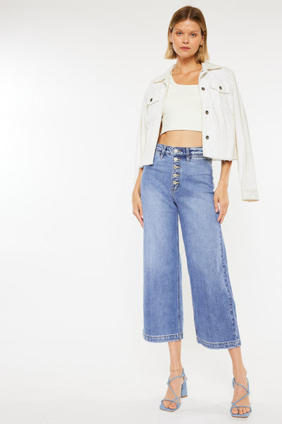 KanCan Signature High Waisted Wide Leg Jean - Women's Jeans in Sinead