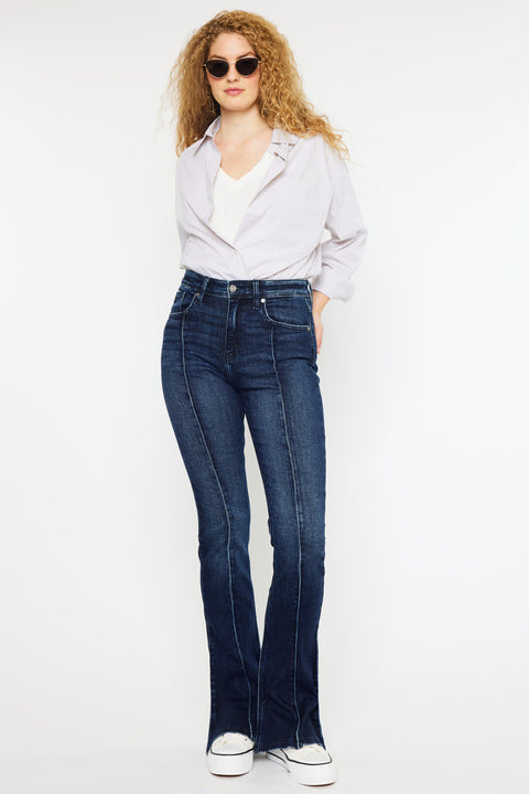 Graciela High Rise Peplum Flare Jeans - Official Kancan USA