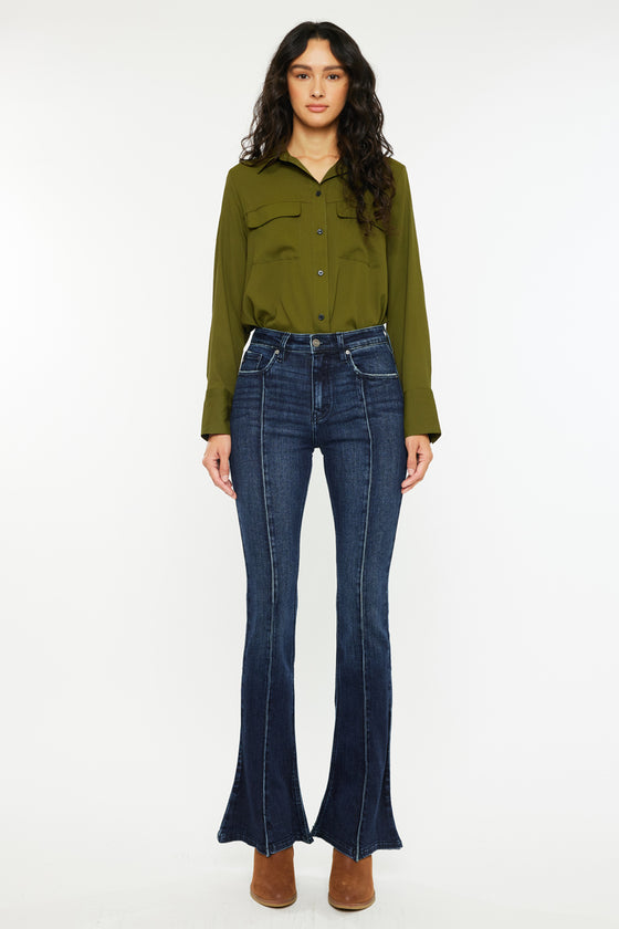 Graciela High Rise Peplum Flare Jeans