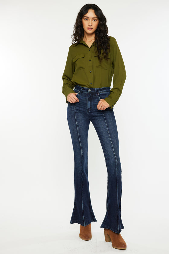 Graciela High Rise Peplum Flare Jeans