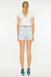 Kyan High Rise Stripe Denim Shorts