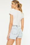 Kyan High Rise Stripe Denim Shorts