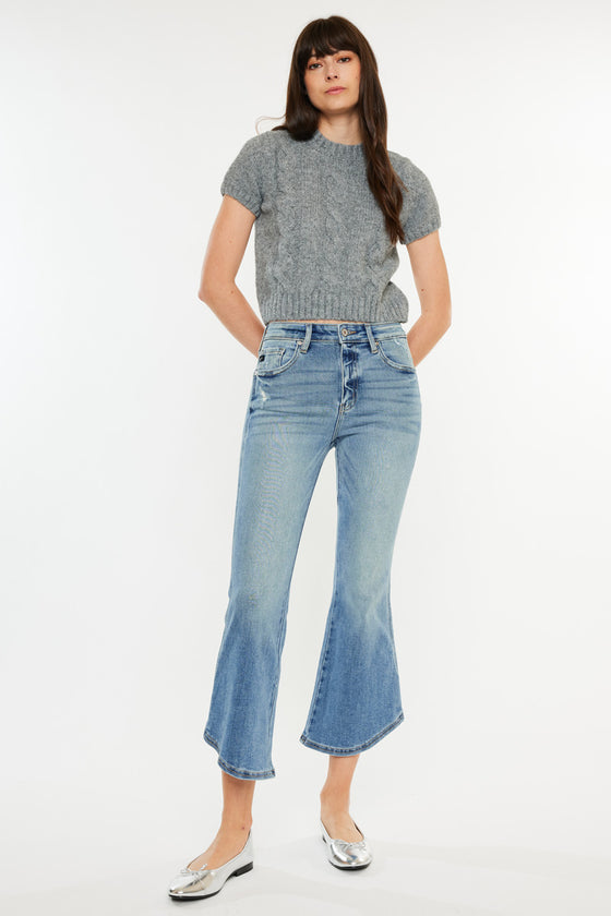 Raine High Rise Cropped Flare Jeans - Official Kancan USA