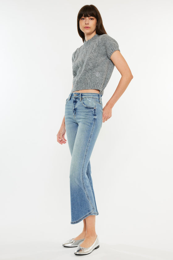 Raine High Rise Cropped Flare Jeans - Official Kancan USA