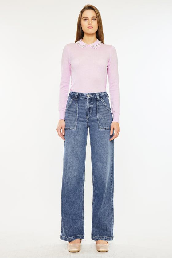 Astra High Rise Wide Leg Jeans