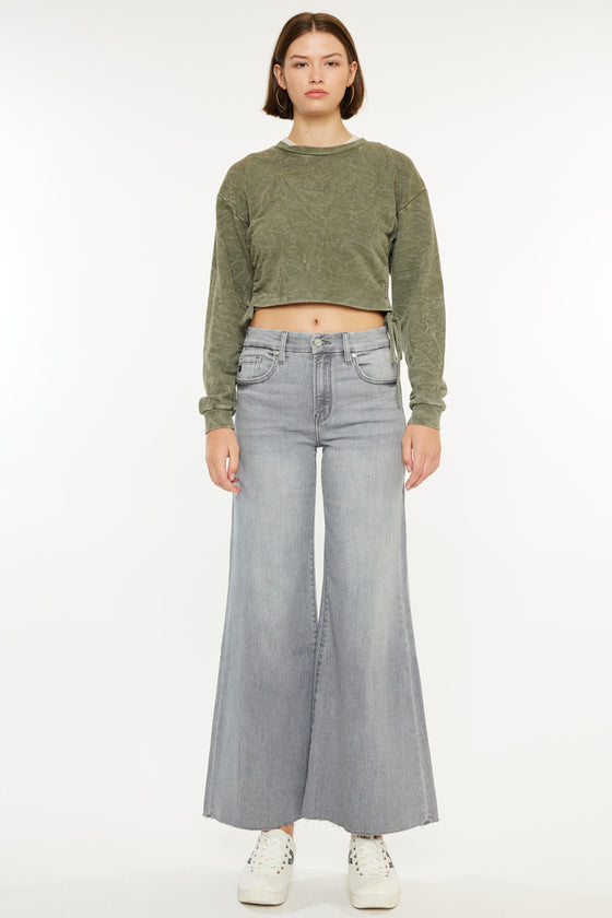 Bada High Rise Cropped Palazzo Jeans - Official Kancan USA