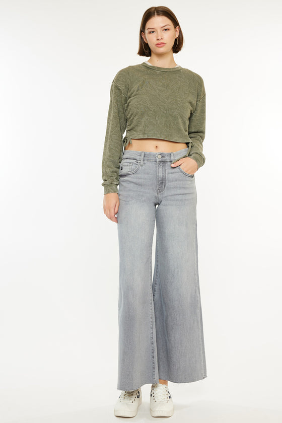 Bada High Rise Cropped Palazzo Jeans - Official Kancan USA