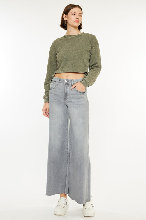 Bada High Rise Cropped Palazzo Jeans - Official Kancan USA