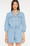 Aileen Sleeves Denim Romper