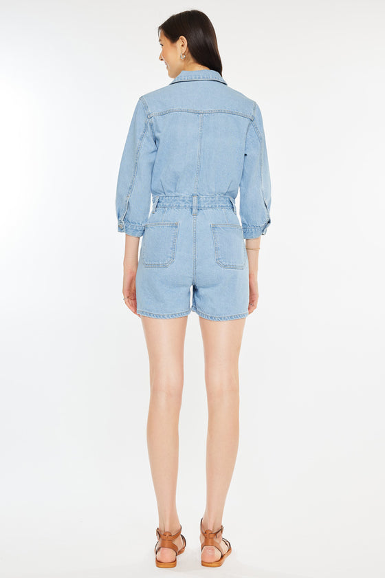 Aileen Sleeves Denim Romper