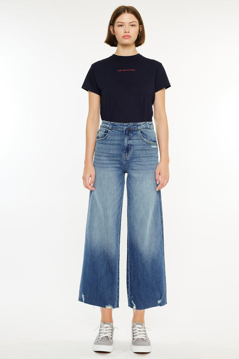 Shelly High Rise Cropped Wide Leg Jeans - Official Kancan USA