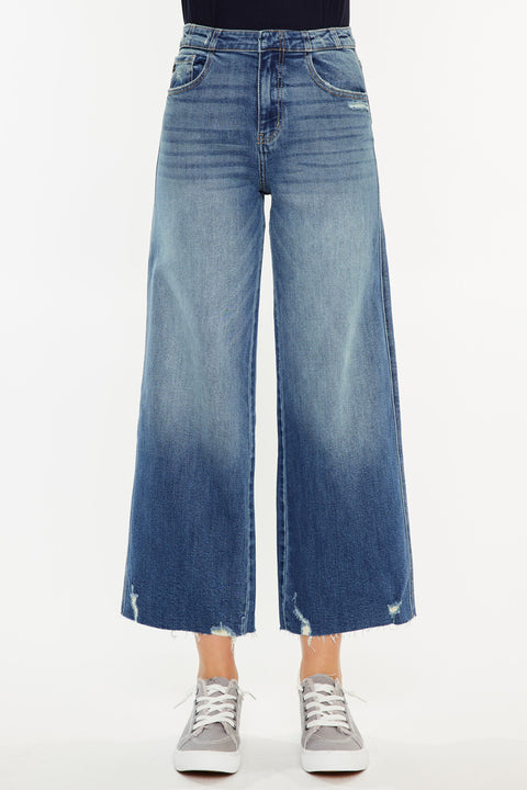 Shelly High Rise Cropped Wide Leg Jeans - Official Kancan USA