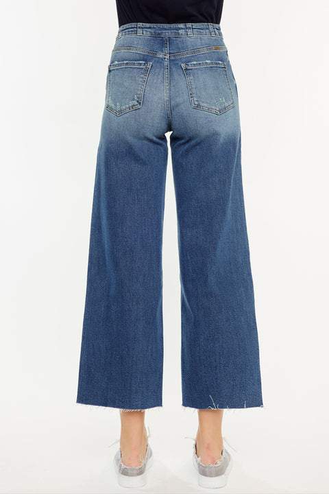 Shelly High Rise Cropped Wide Leg Jeans - Official Kancan USA