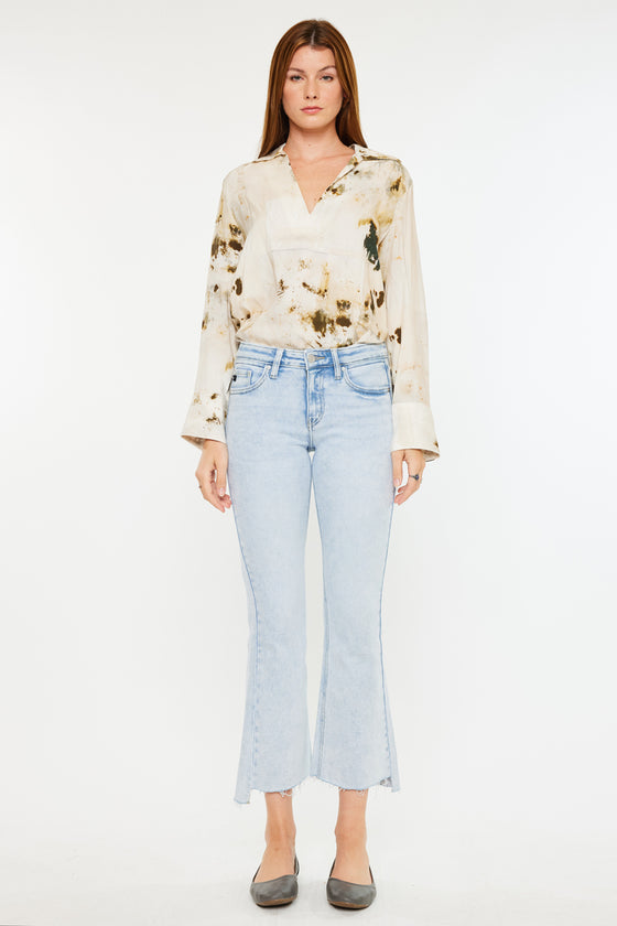 Elsie Mid Rise Cropped Flare Jeans