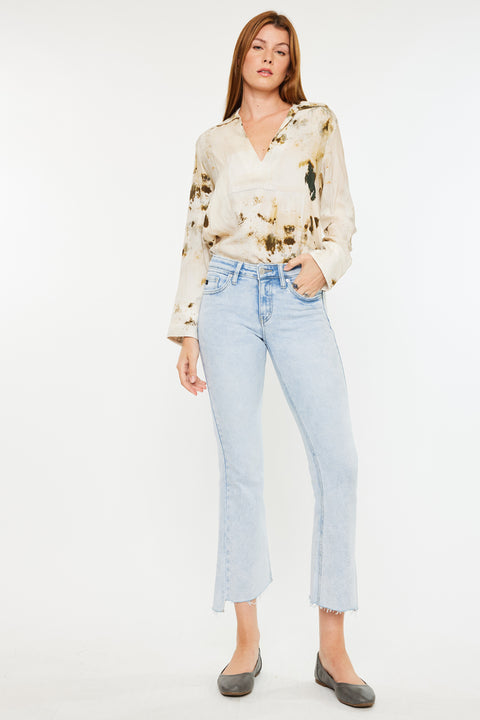 Elsie Mid Rise Cropped Flare Jeans