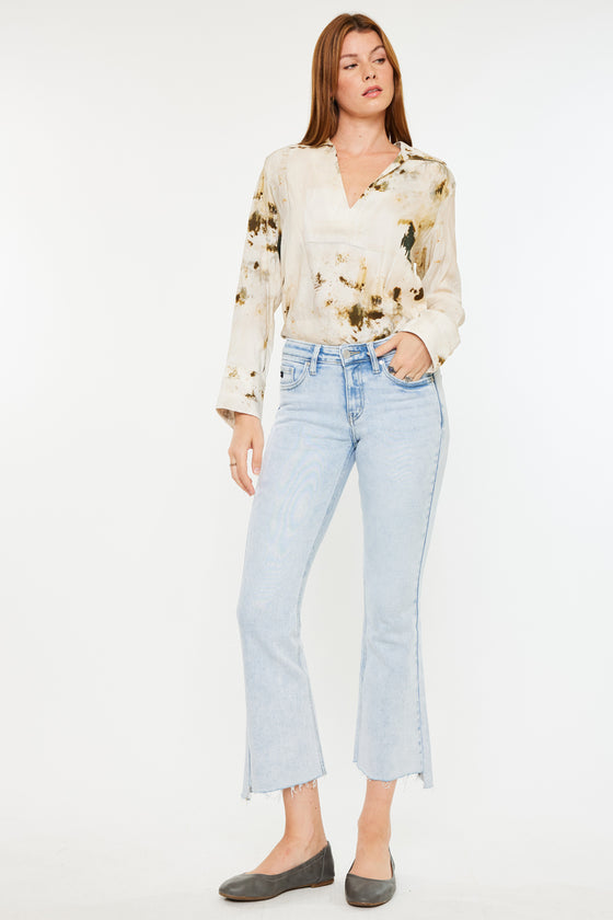 Elsie Mid Rise Cropped Flare Jeans