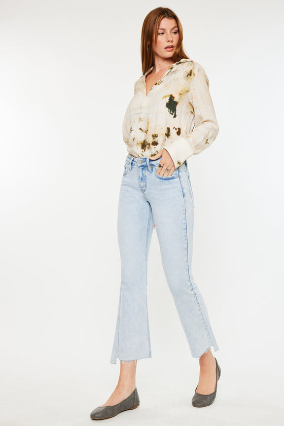 Elsie Mid Rise Cropped Flare Jeans