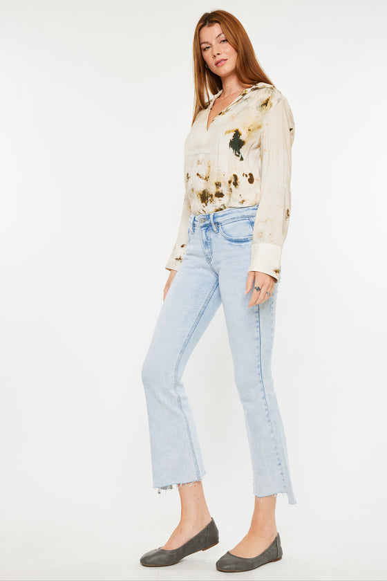 Elsie Mid Rise Cropped Flare Jeans