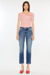 Evelin Mid Rise Cropped Straight Jeans